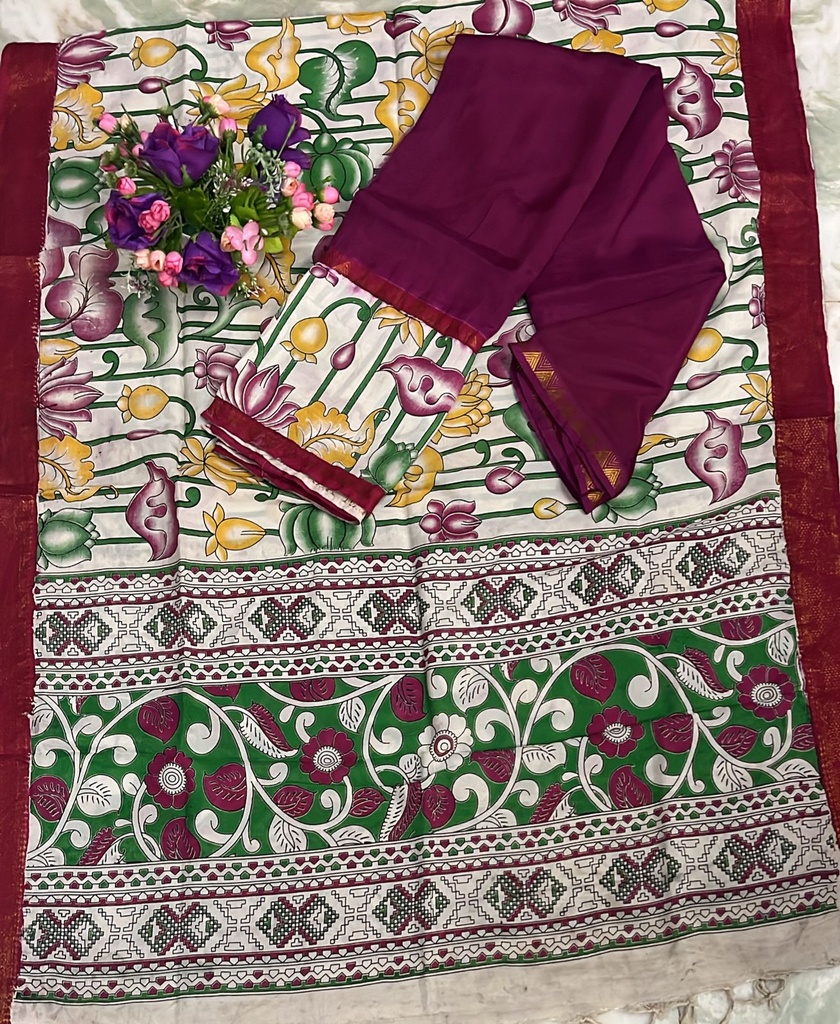 Gap Border Chennuri Silk Dress Materials