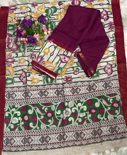 Gap Border Chennuri Silk Dress Materials